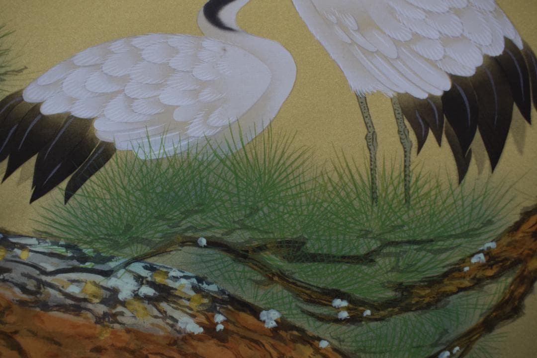 真作】藤沢寿峰/松上双鶴図/祝事掛/掛軸☆宝船☆Z-271 - メルカリ