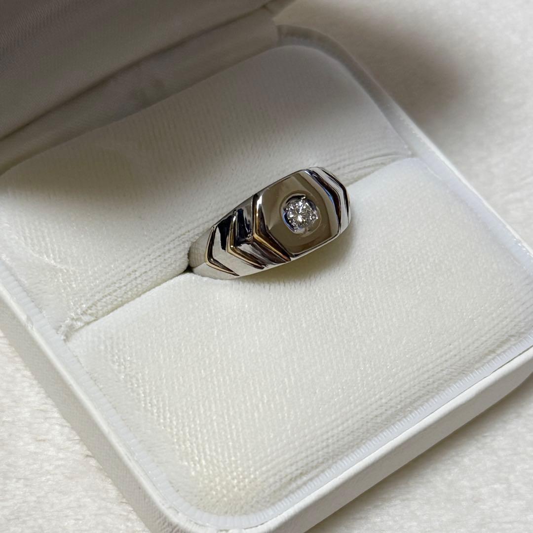 【新品・未使用】ゆきざき プラチナ900 メンズ ダイヤモンドリング
