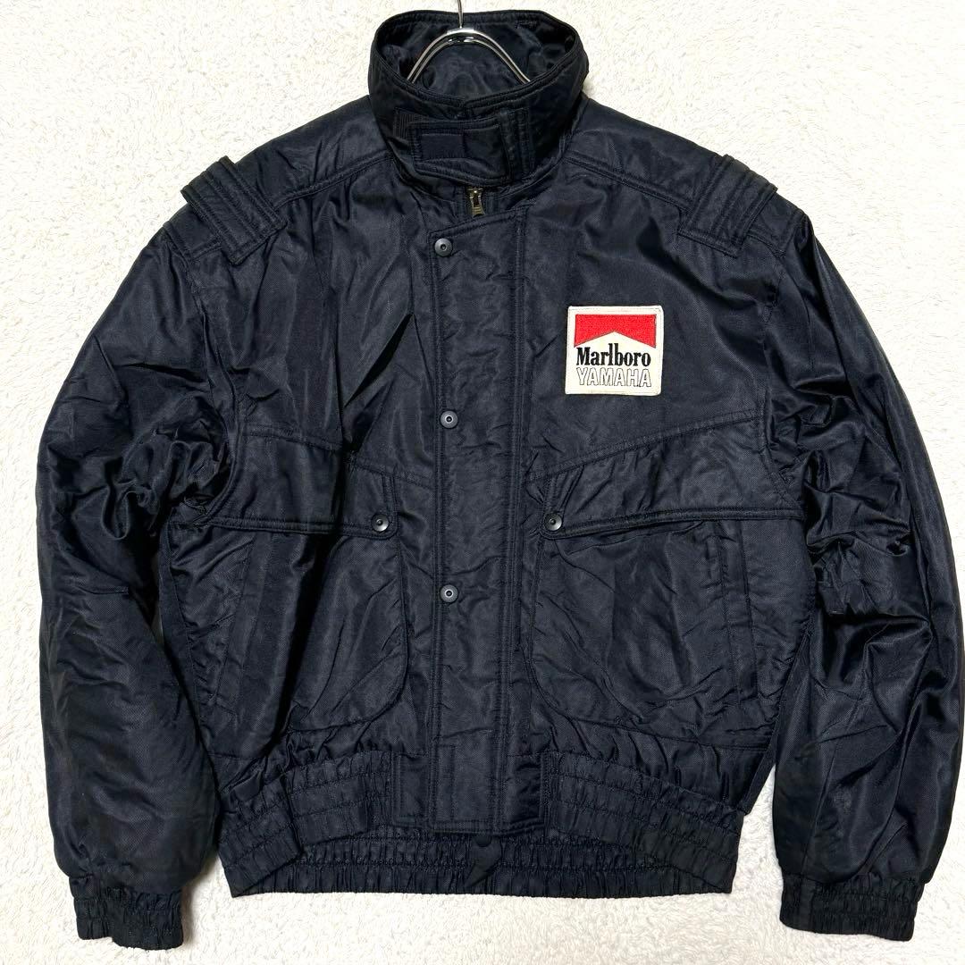 貴重 80s 90s マルボロ ヤマハ レーシングジャケット ブルゾン 中綿 黒