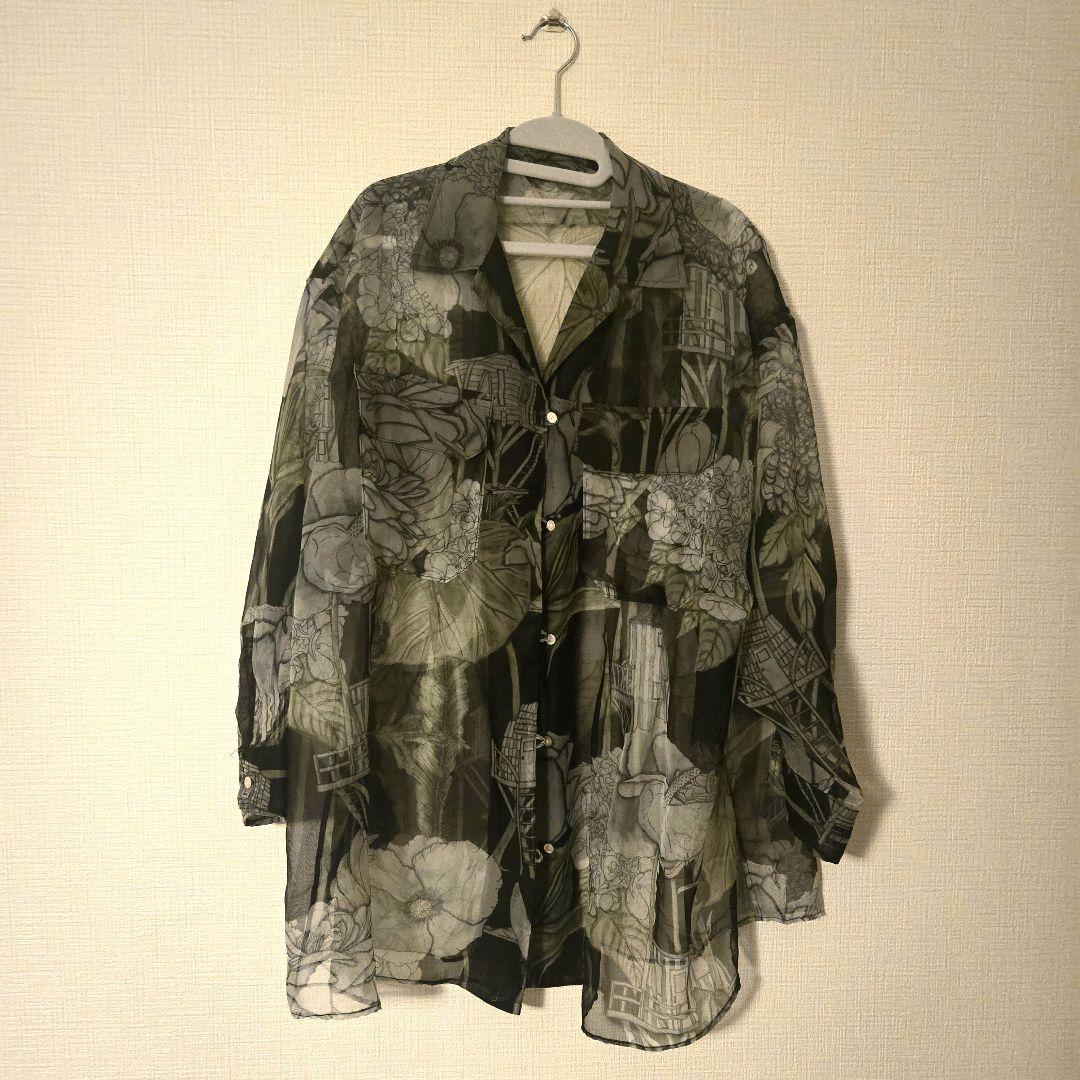 SWASH LONDON 透け感プリントシャツ