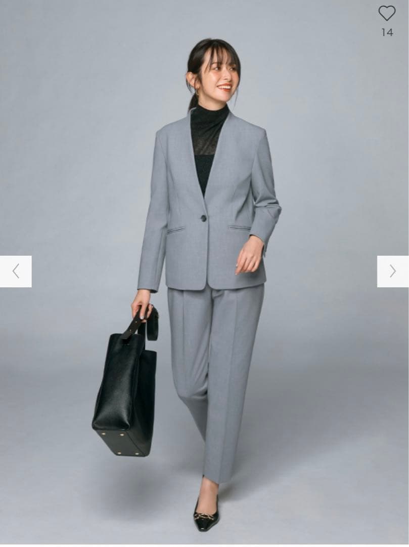 【akira】プラステ PLSTグレー パンツスーツ マシンウォッシャブル