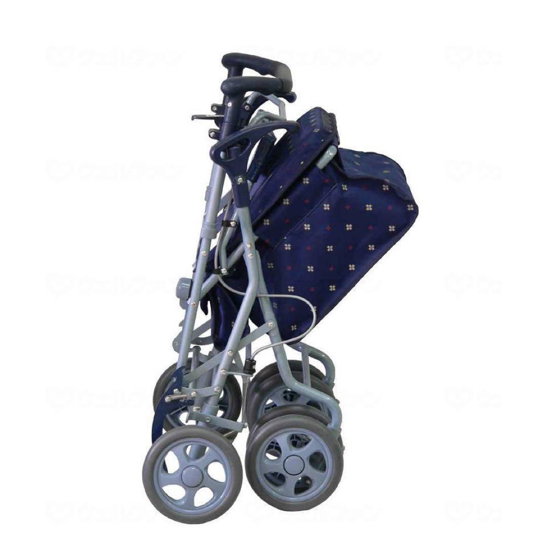 新品同様 シルバーカーデュオST 買い物カート 手押し車 花柄 折り畳み