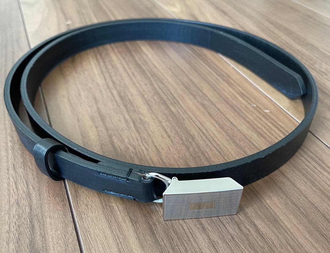 AURALEE ブラックレザーベルト AURALEE/オーラリー・SLIDE BUCKLE BELT | a flat shop