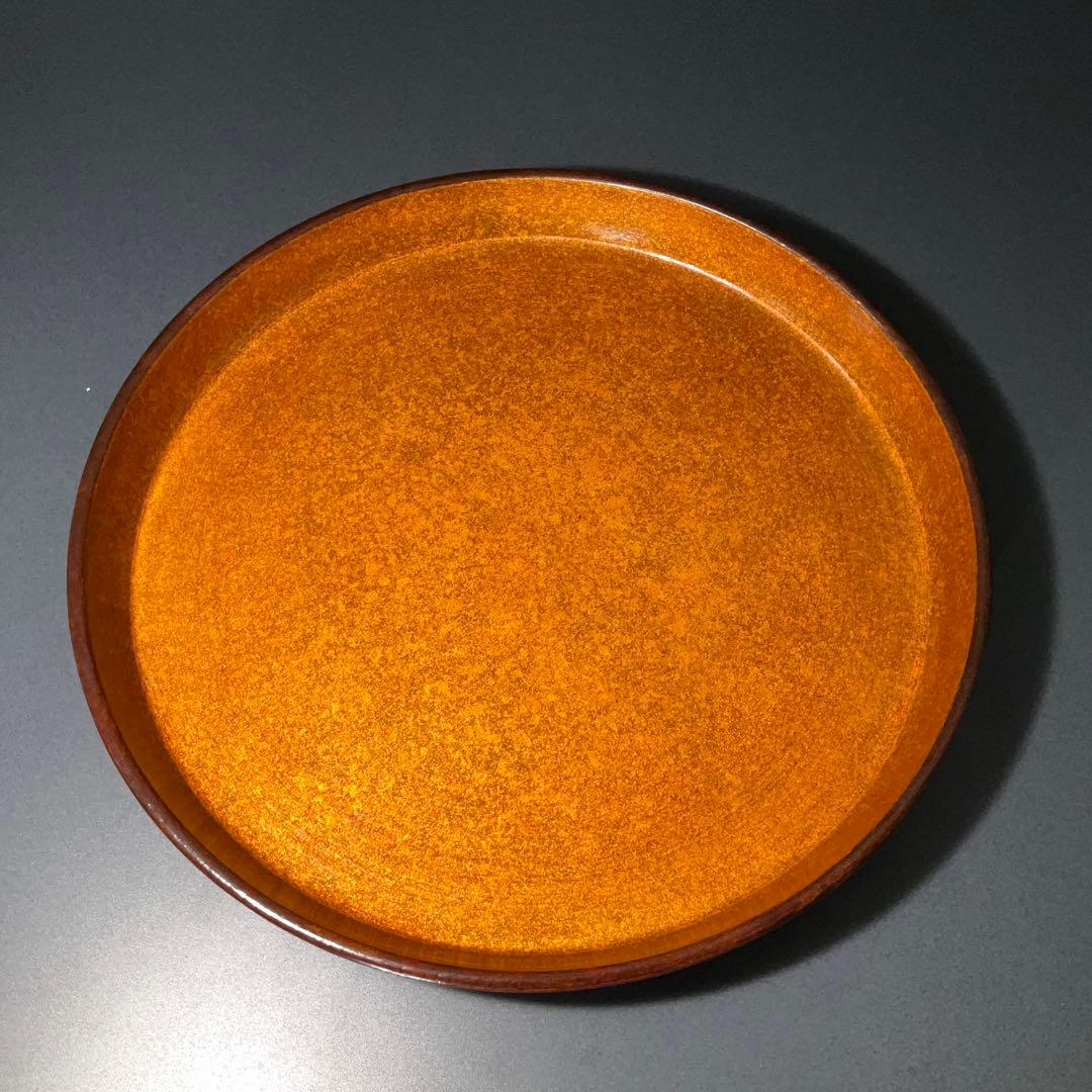 漆塗 丸盆 人間国宝・増村紀一郎 共箱 R1274A