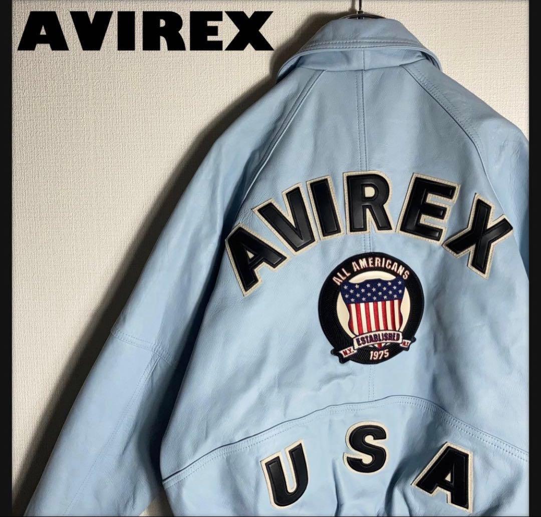 【Kaneee KEIJU着用】AVIREX レザージャケット 羊革 ラッパー