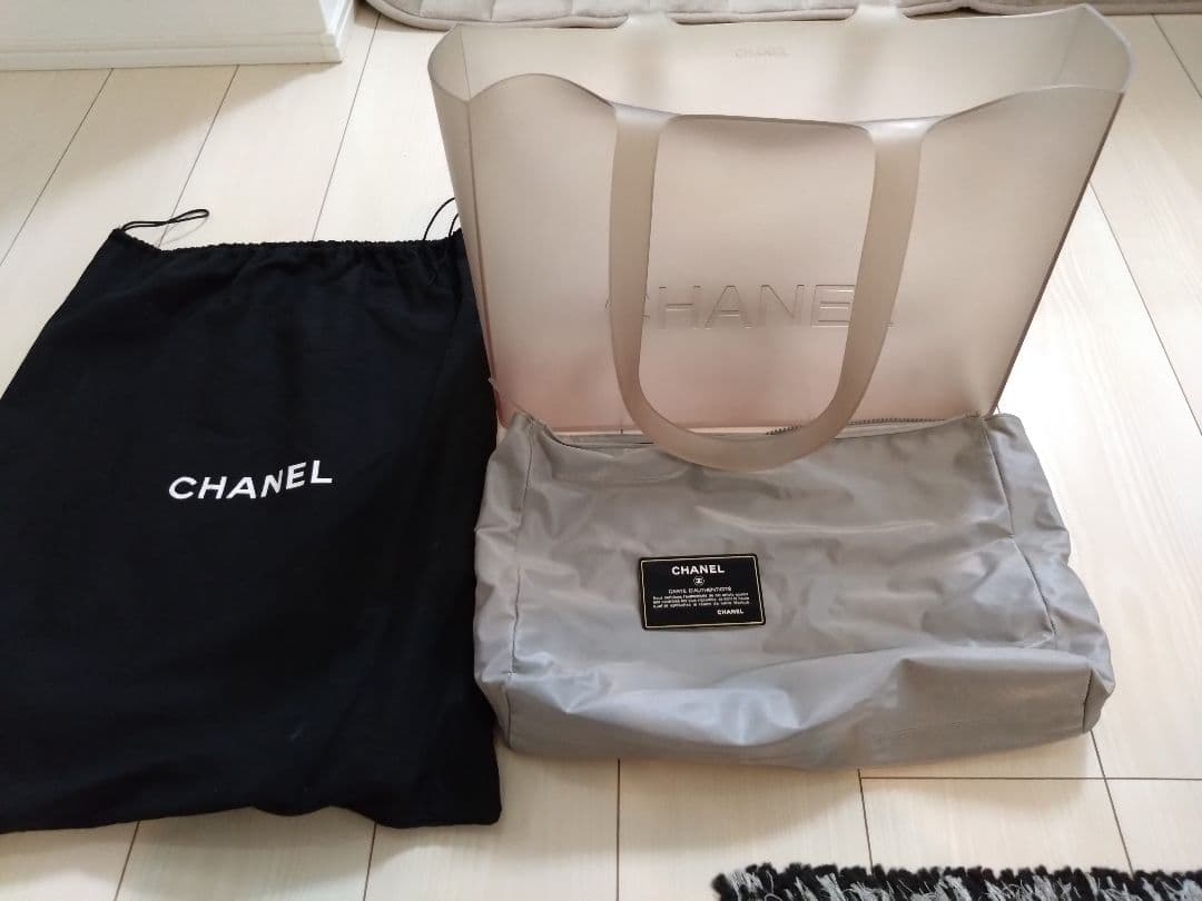 CHANEL クリアトートバッグ 収納袋付き