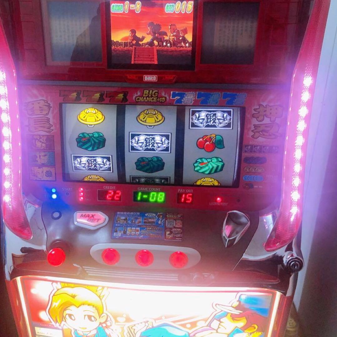 大都技研 初代 押忍番長 パチスロ実機 4号機 コイン付き 1480枚 ドル箱