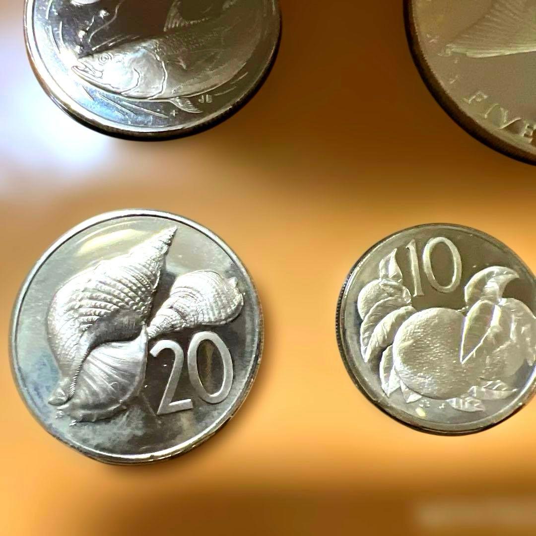 銀貨あり】1976年 クック諸島 貨幣プルーフセット 8枚 専用ケース付き