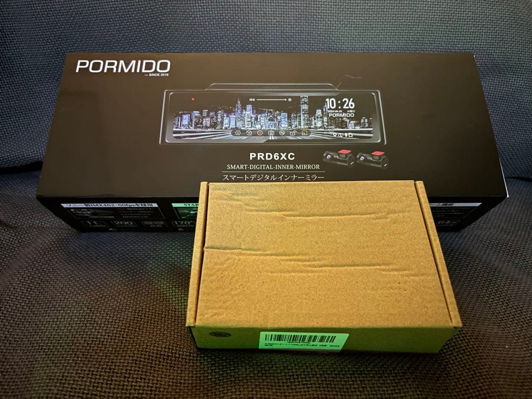 PORMIDO PRD6XC 高輝度ミラー型ドラレコ　駐車監視ケーブル付き PORMIDO ドライブレコーダー 前後 ミラー型 55FPS+60FPS 高輝度液晶