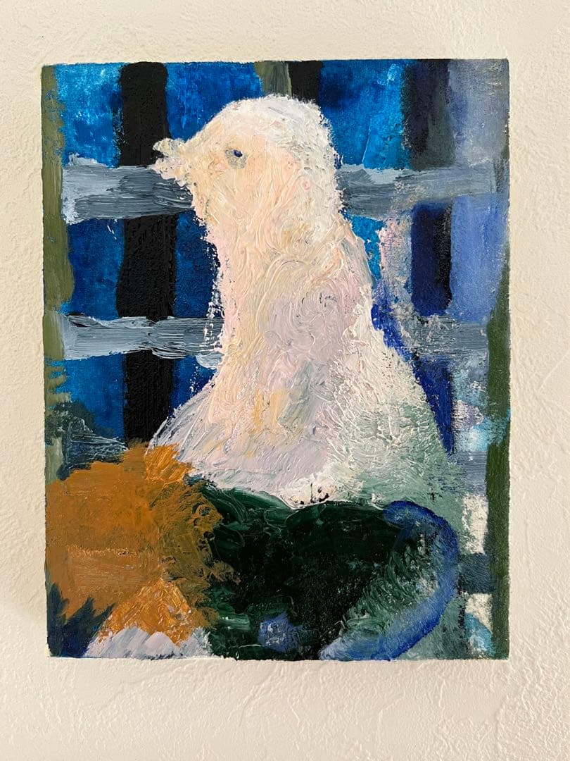 【F0号】ボナールのトリ 絵本 油絵 原画 oil painting