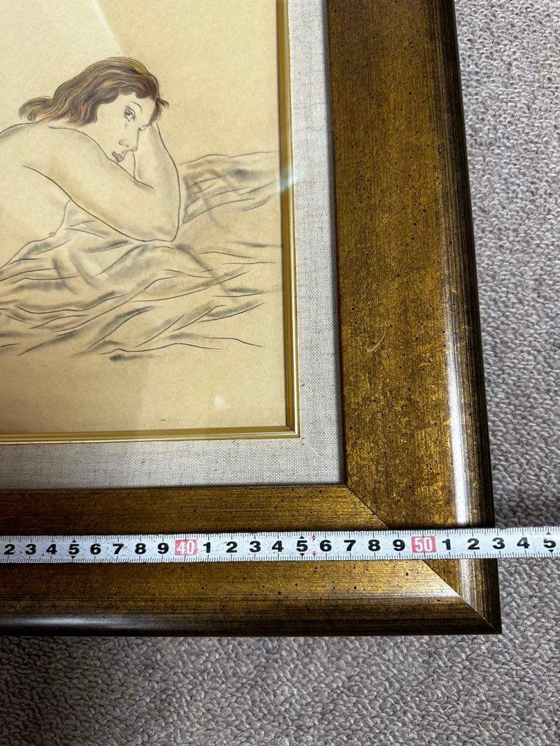 専用　Foujita 裸婦水彩画額　52✖️42cm け東0309②