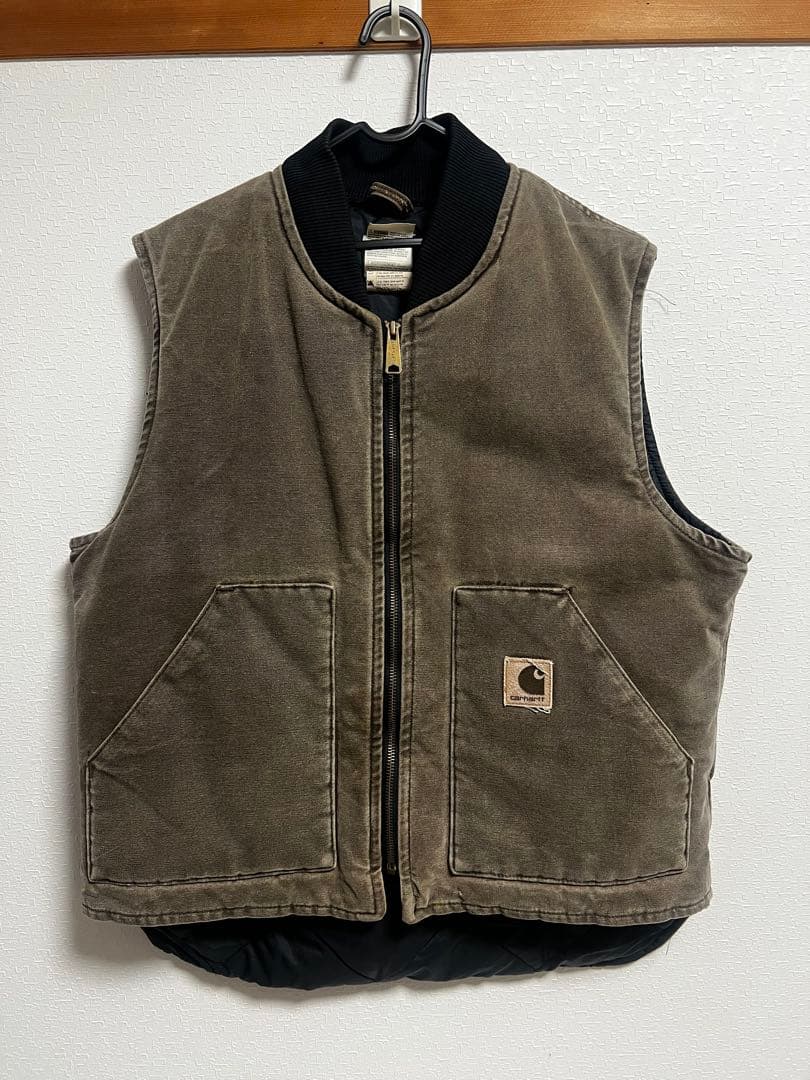 Carhartt オリーブ コットン ベスト