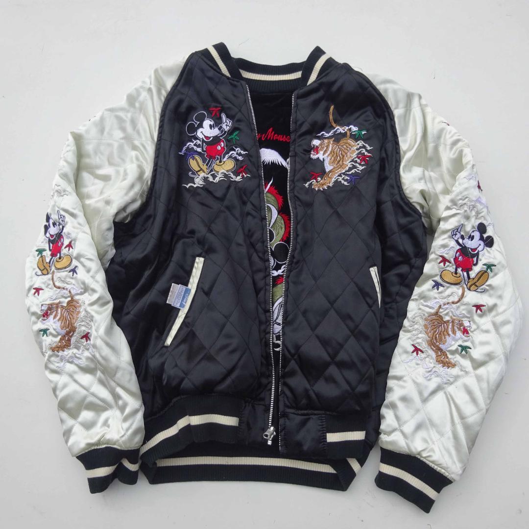 ディズニー ミッキーマウスサテンキルト 別珍 スカジャン リバーシブル
