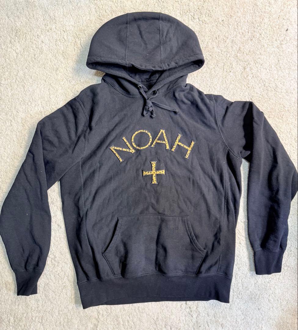 【人気】NOAH レオパード コアロゴ パーカー ブラック カナダ製