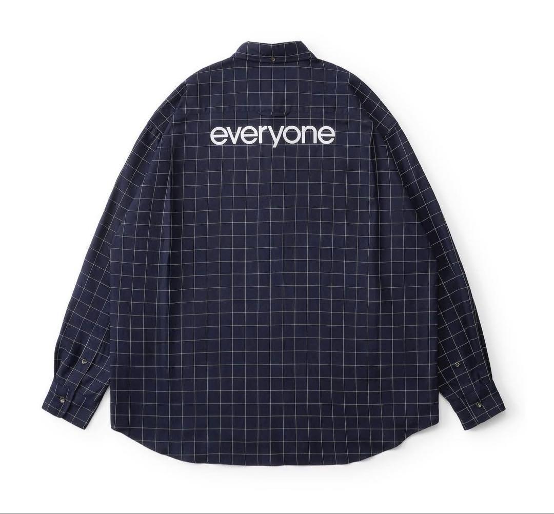 トップス everyone back logo check button-down XL