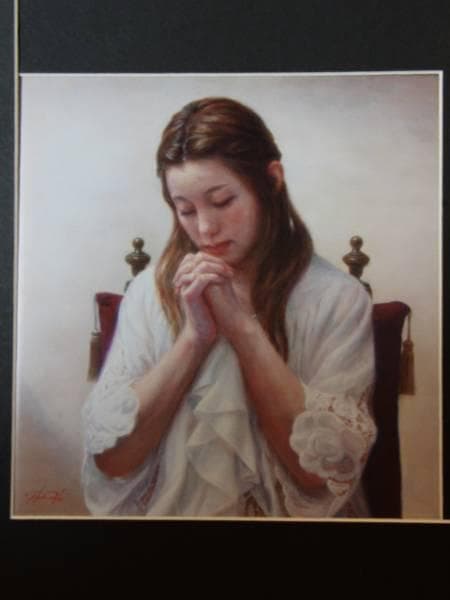 福井　欧夏、思慕、希少画集画、高級新品額・額装付、作家のサイン入り