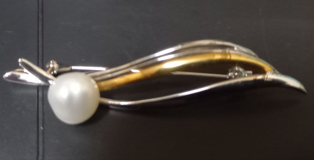 金高騰中‼️ゴールドK18 シルバー パール付き ブローチ&ネックレストップ‼️ ココペリモチーフ シルバー925製 K18（18金）ゴールドプレート