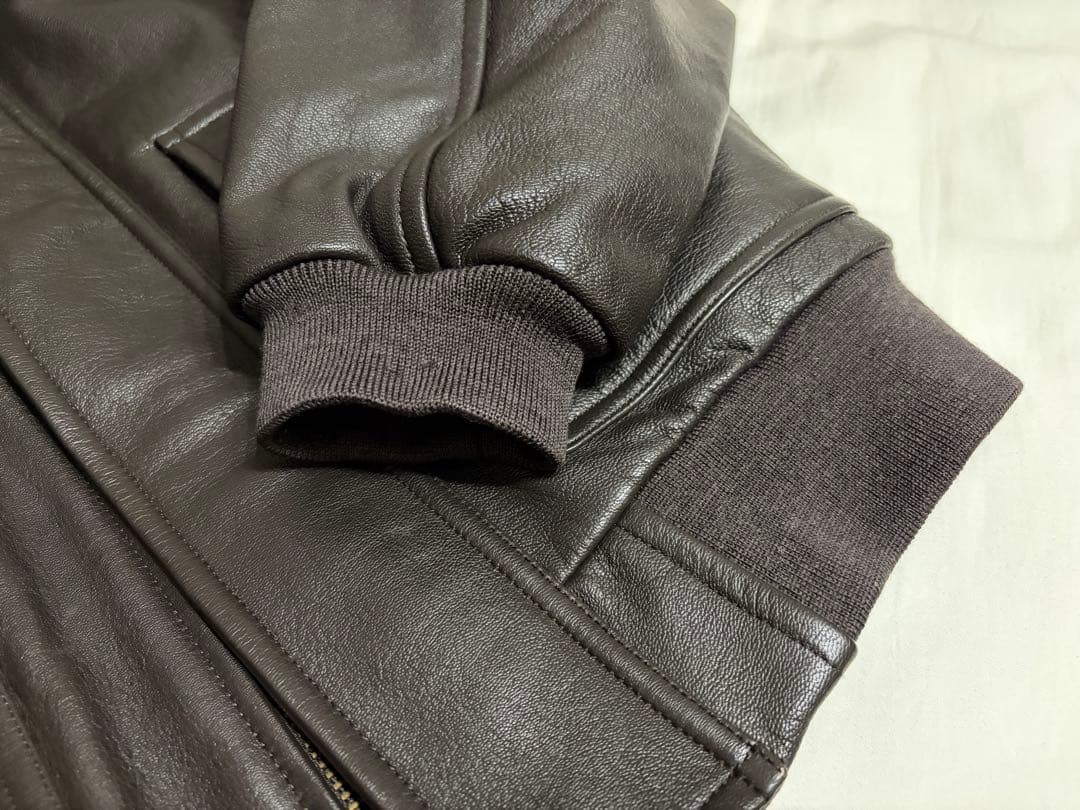 【美品】L.L.Bean レザーA-2ジャケット ダークブラウン ゴートスキン