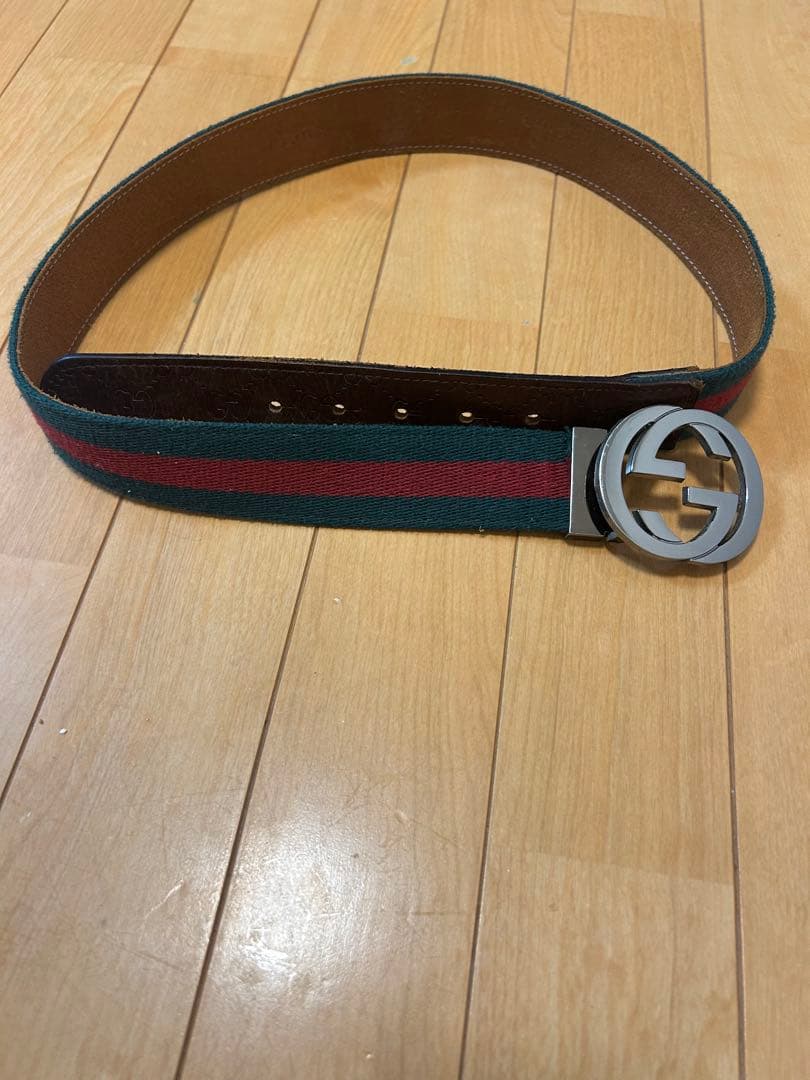 Gucci ダブルGロゴ ベルト グリーン/レッド