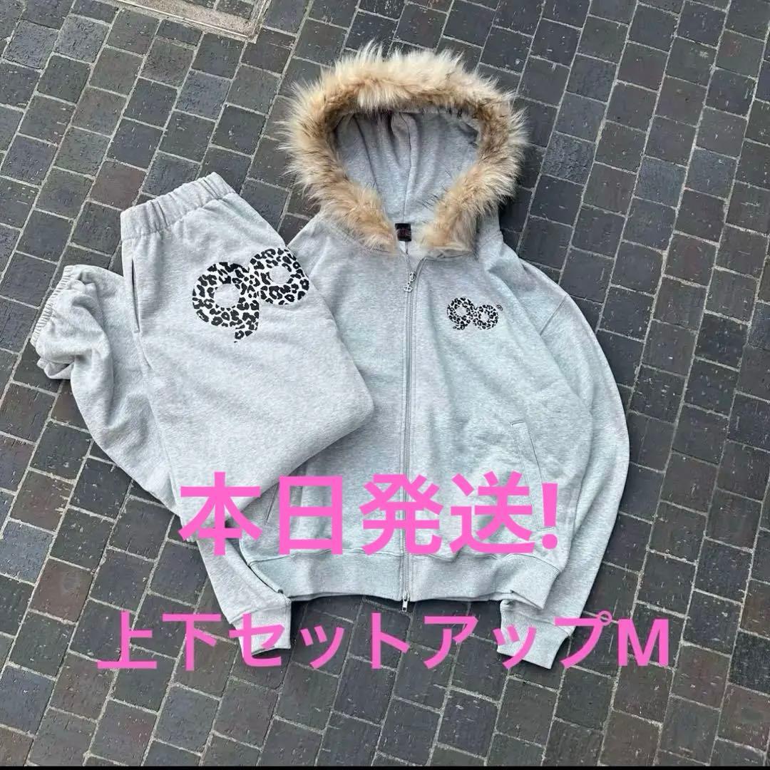 9090girlグレー ファー付きフード セットアップ 新品未使用 - メルカリ