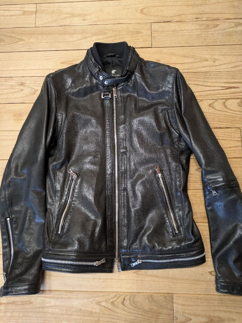 LOVELESS 黒 レザー シングルライダースジャケット - メルカリ