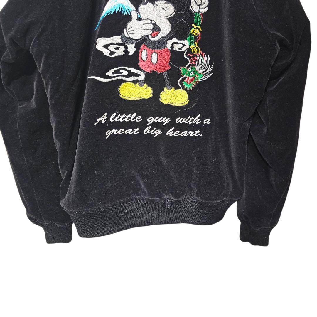 ディズニー リバーシブル スカジャン 別珍 ベロア ミッキー 刺繍 希少