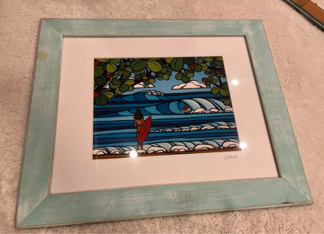 ヘザーブラウン　アート　絵　純正額付き　L