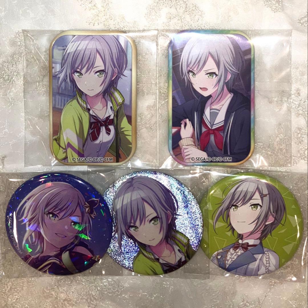 プロセカ 日野森志歩 缶バッジ スクエア缶バッジ グリ缶 5点セット