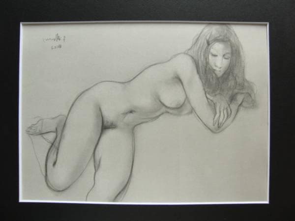 古沢岩美、クロッキー 71、希少大判画集画、新品額装付、状態良好