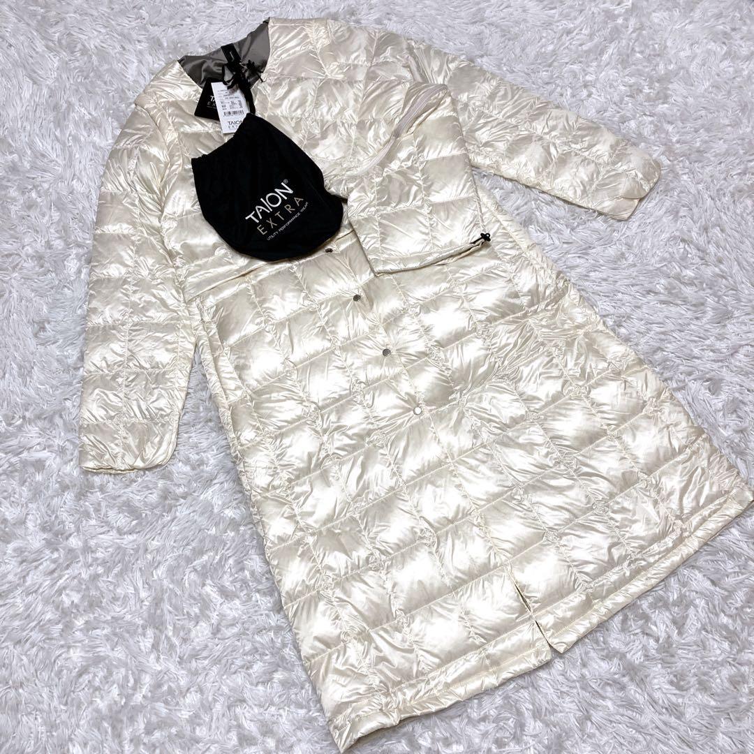 【新品タグ】TAION EXTRA ボレロダウンセット ロングダウン　白　L 大HITダウン【タイオン エクストラ】に注目！着こなし6WAYでヒー