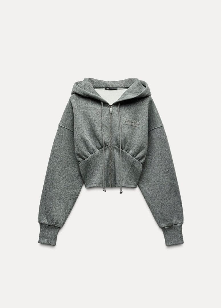 新品 ZARA ザラ グリッタークロップドスウェットシャツ・パンツセット