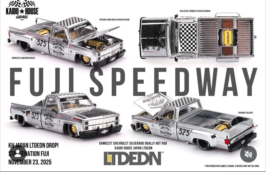 ミニカー KAIDO HOUSE Chevrolet Silverado Dually Mini GT x Kaido House 1:64 Chevrolet Silverado Dually on Fire V1