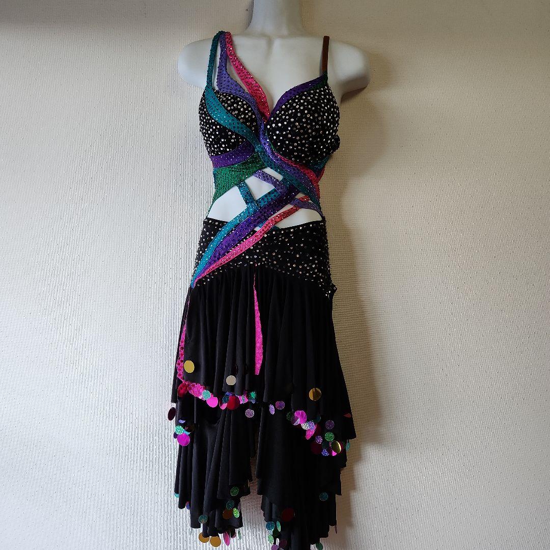 社交ダンス　ラテン　インパクト　 カラフルストーンドレス　S~M