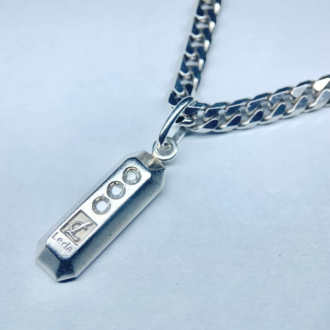 希少 レダシルマ ネックレス 喜平 ダイヤモンド 3粒 0.10 ゲルマニウム