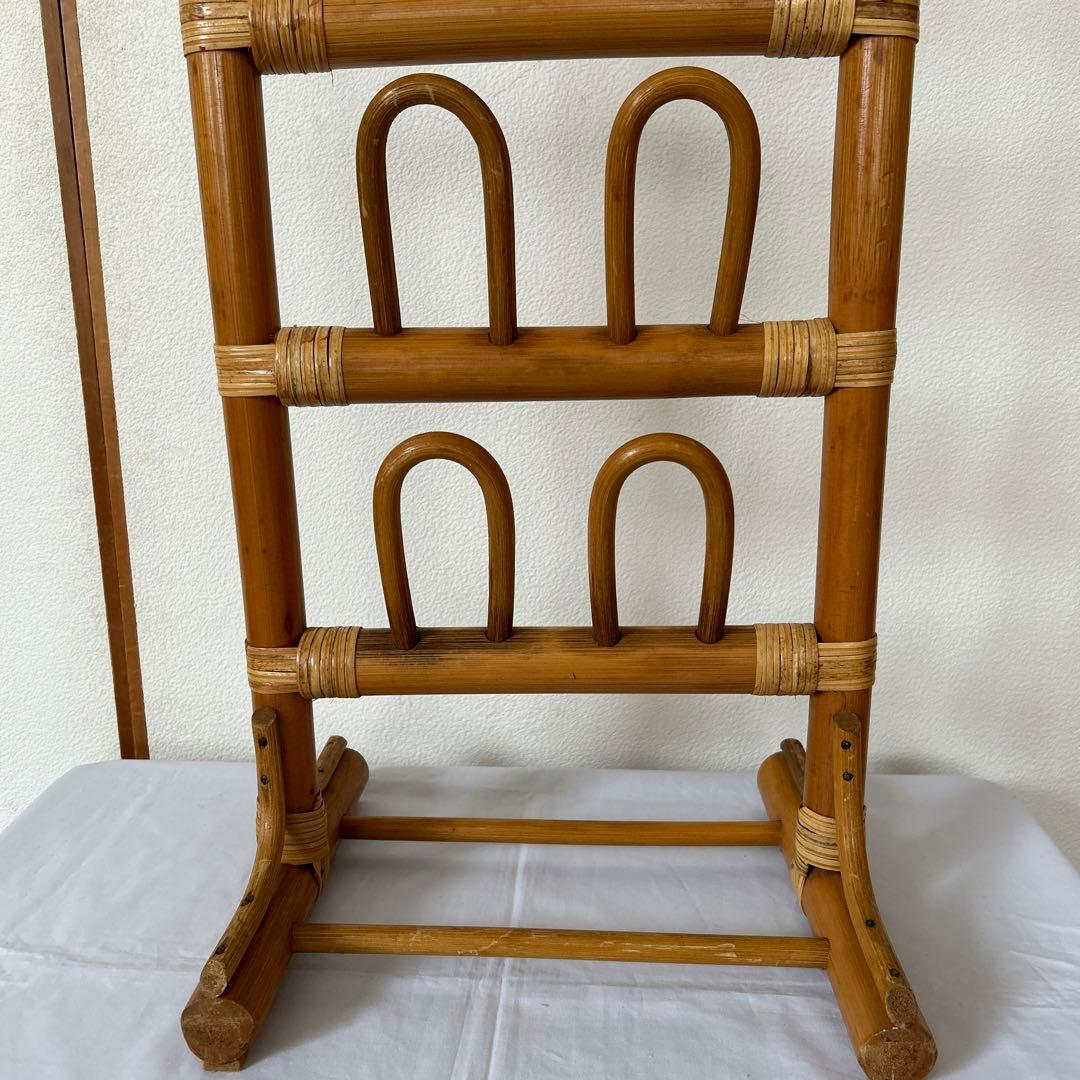 昭和レトロ藤家具 藤スリッパラック ラタン スリッパラック スリッパ