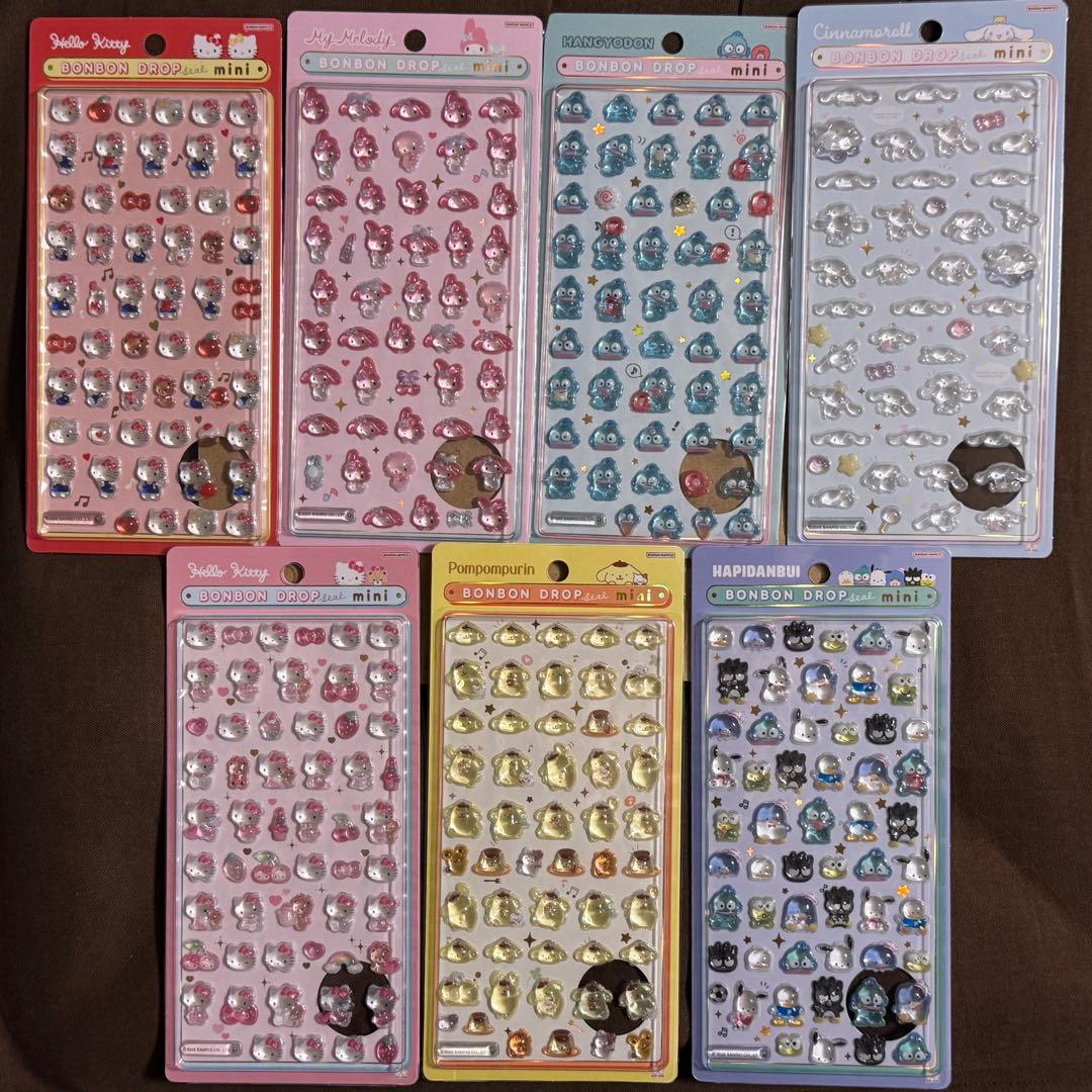 【正規品】ボンボンドロップシールmini　サンリオ　第2弾　7種