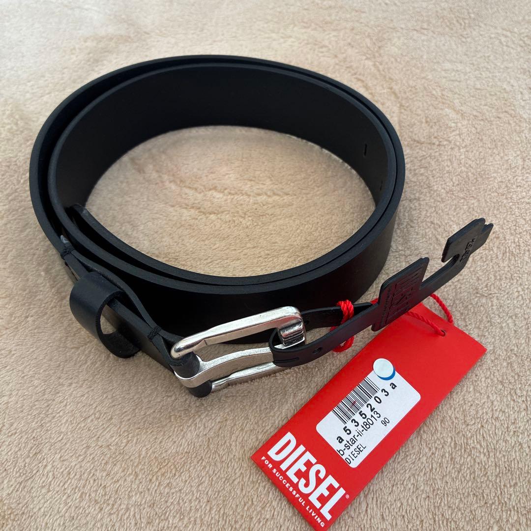 新品未使用 DIESEL メンズベルト 90/36 ブラック タグ付き DIESEL（ディーゼル） ベルト X07762 PR160 T2189 T8013 BLACK