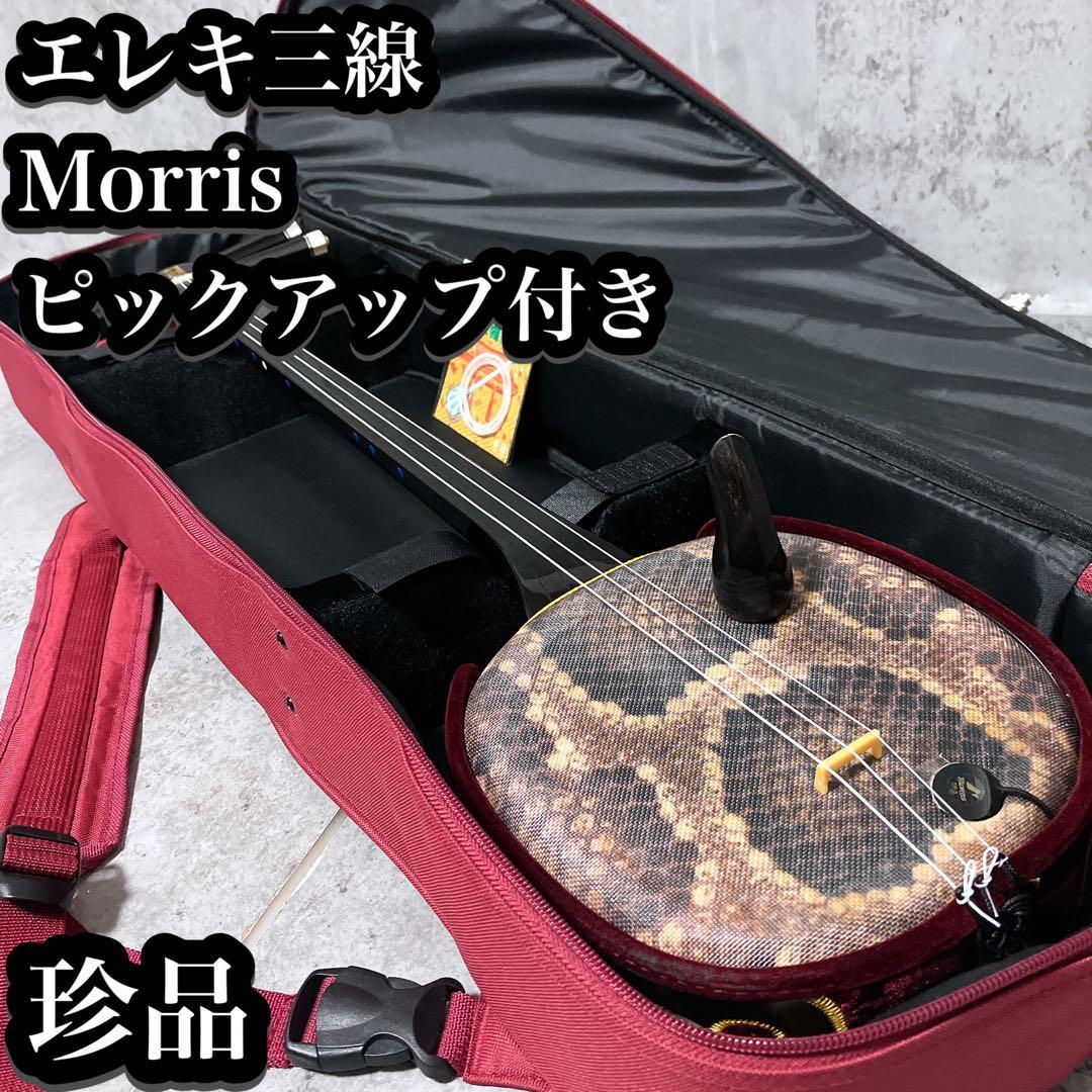 【珍品】三線 エレキ ピックアップ付き 沖縄 民族楽器 morris CP-3