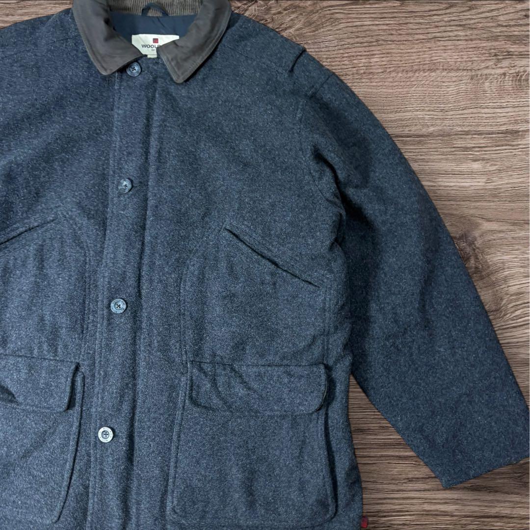 Woolrichウールリッチウールジャケット XL ダブルジップ 襟レザー
