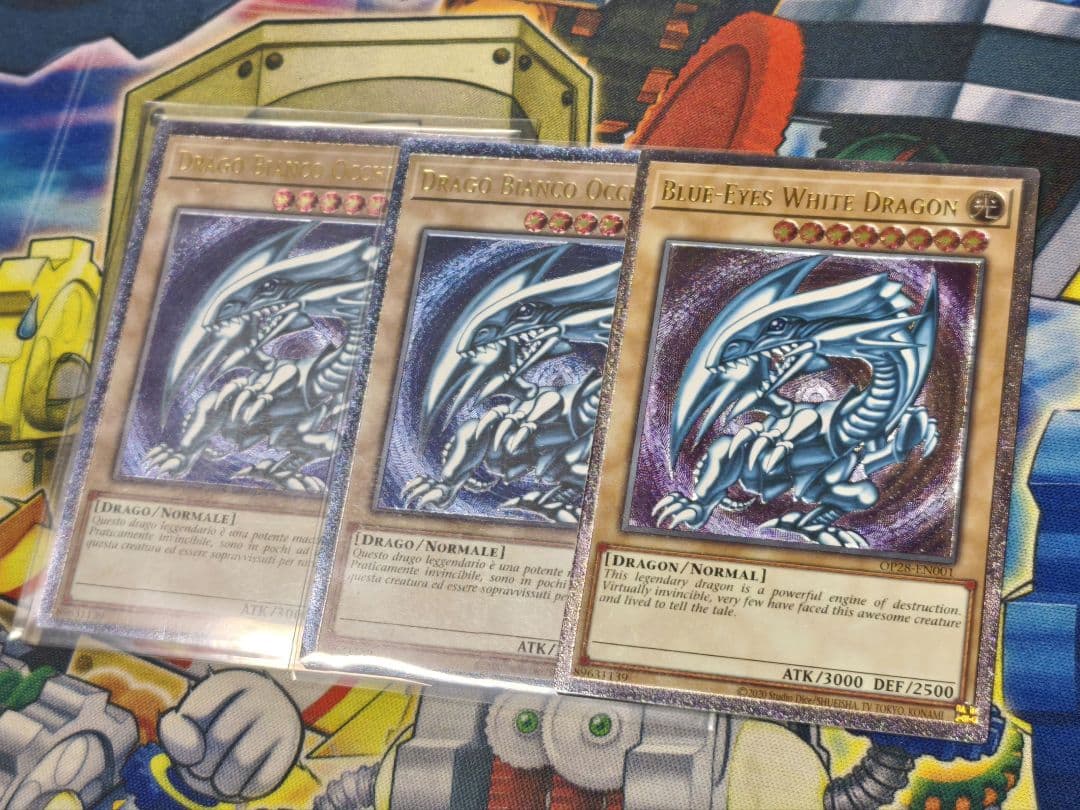 遊戯王【英語 EU版】青眼の白龍 レリーフ アルティメット OTS28 OP28