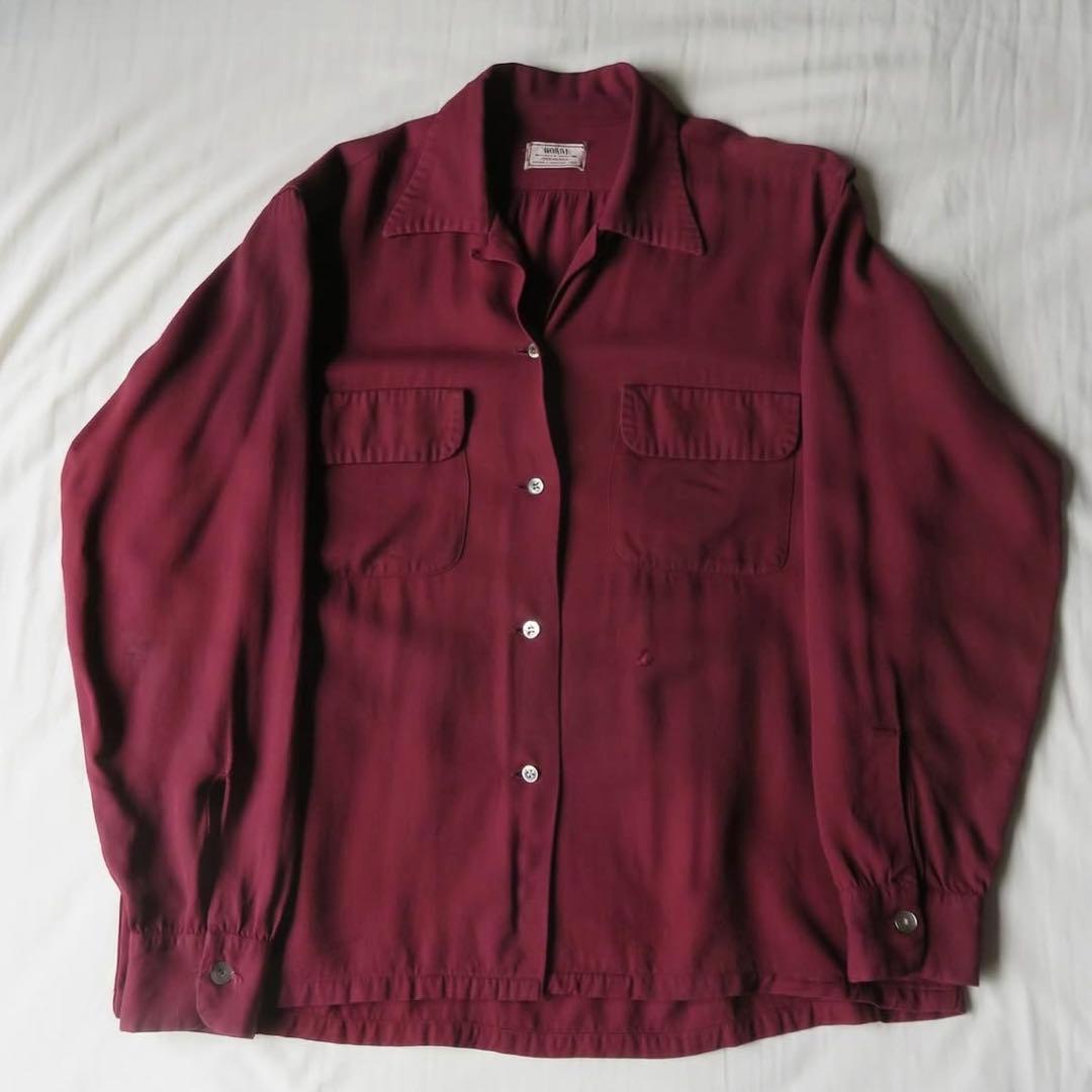 50s rayon gabardine shirts 【ARROW】