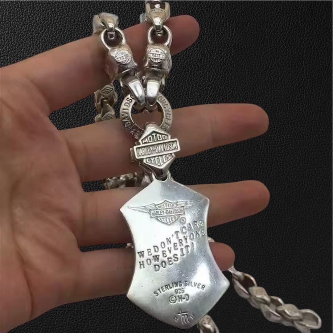 VINTAGE メンズレトロ S925刻印 銀のネックレス シルバースカル 骸骨