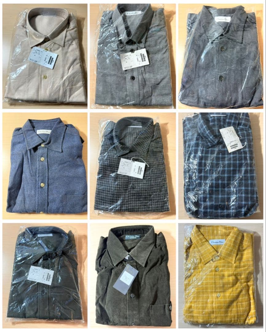 未使用 メンズ ディオール Dior 秋冬シャツ サイズL 9枚 90s