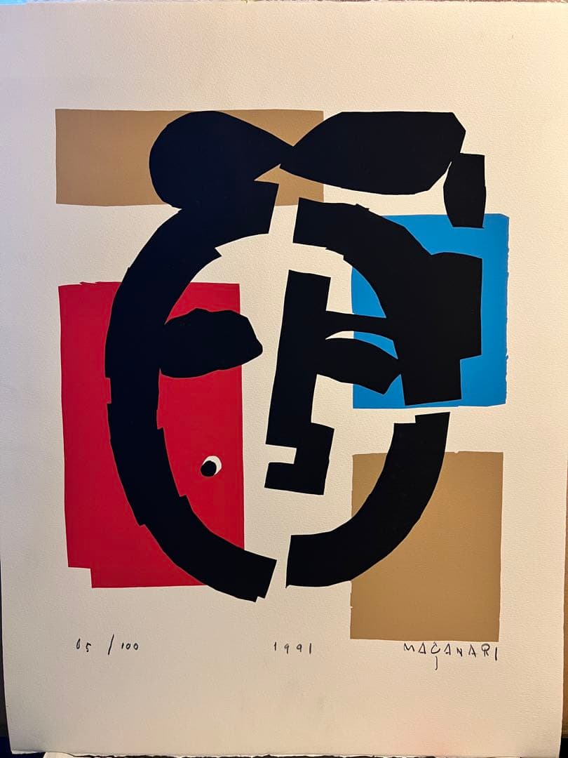 真作 村井正誠 1991年 「顔」MACANARI リトグラフ 65/100