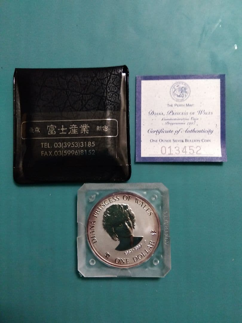 ダイアナ妃 1ドル 認証書付き