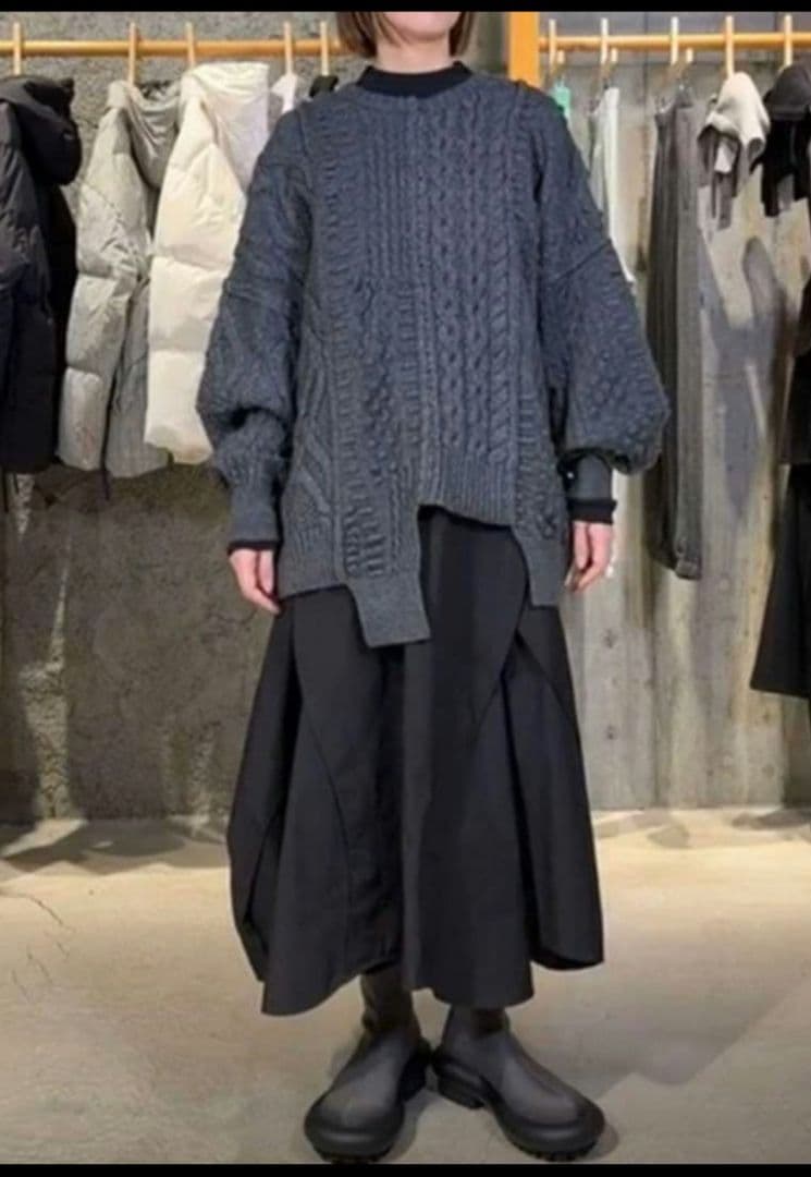 エンフォルド　パネルスカート 美品 ブラック38