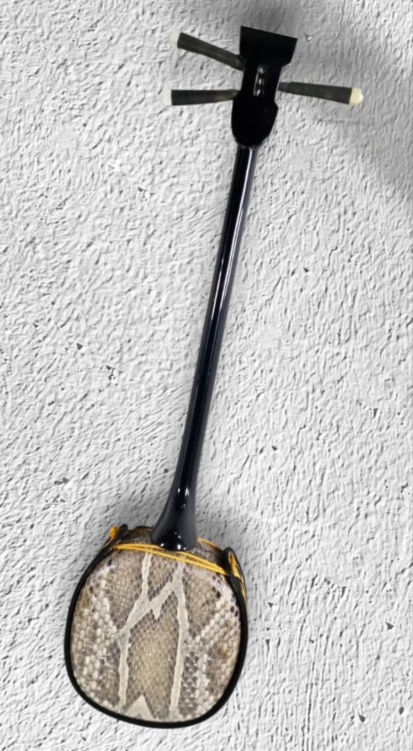 沖縄三線 本体 本格的な本蛇皮仕様 ハードケース付属 極美品・すぐ始められる】沖縄三線 本蛇皮張り 付属品多数 ハード