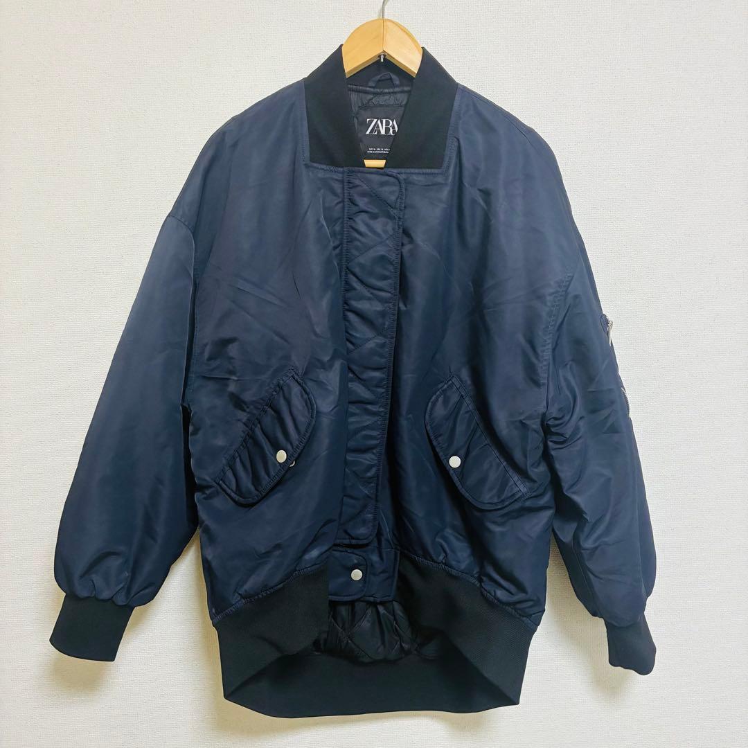 ZARA ウォーターペイントキルティングボンバージャケットMサイズ