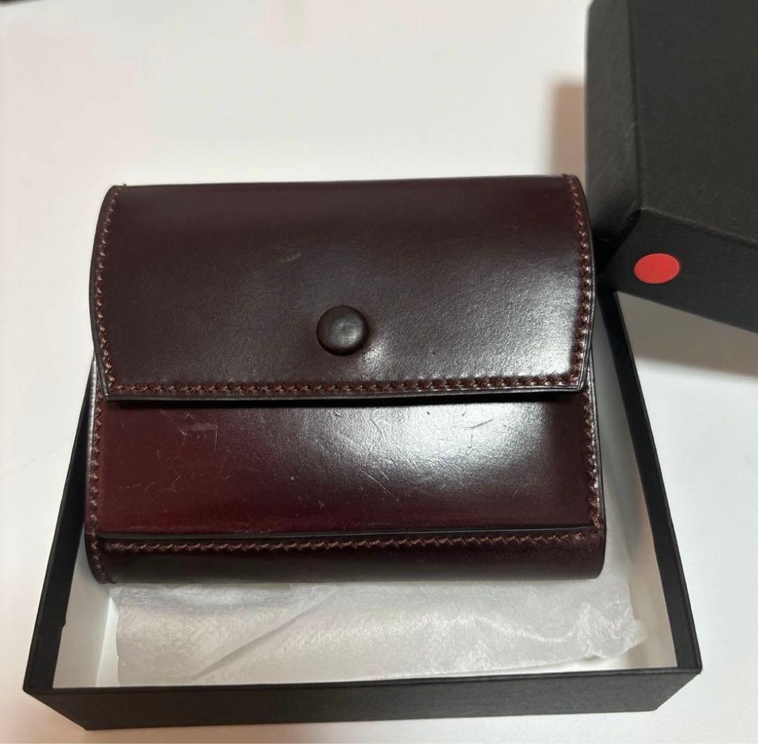 万双 ダブルホーウィン 被せ型財布 ナンバー8バーガンディー 財布