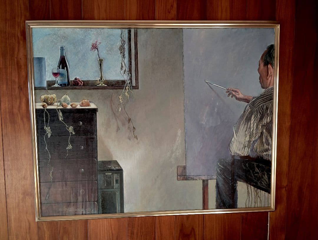 S*e様 描く老人　静物画油絵　大サイズ　現代アート